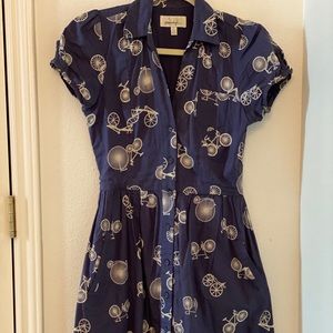 Bicycle print Anthropologie dress
